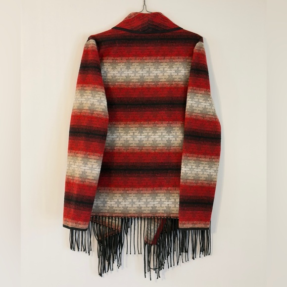 Panhandle Slim Red and Black Fringed Women's Jacket Sweater Western - Picture 3 of 3